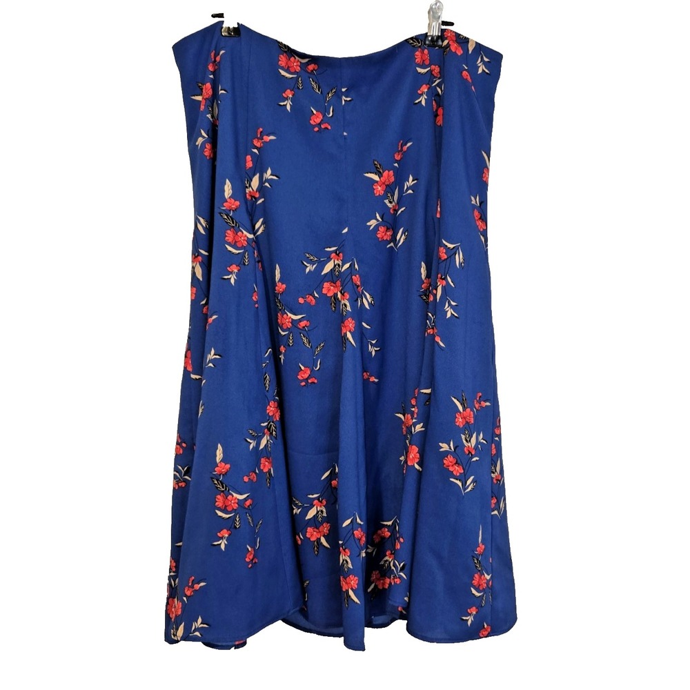 Ann Taylor Women's Lined Skirt Fit and Flare Midi Back‎ Zip Blue Floral Size 14